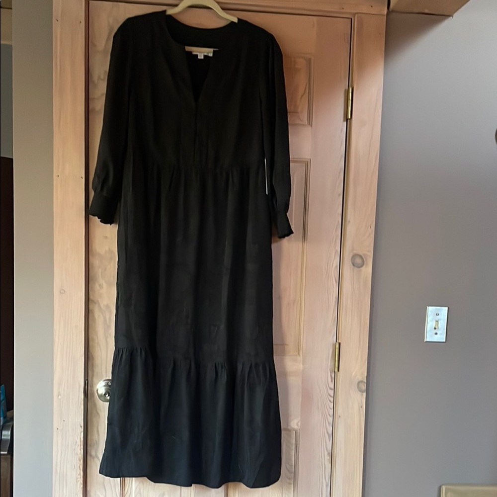 Chico’s Black Tiered Ruffled Long Sleeve Sundress